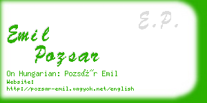 emil pozsar business card